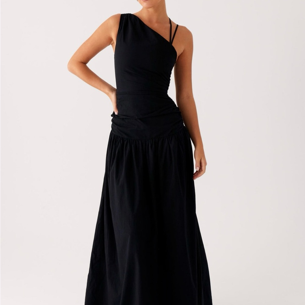 Peppermayo Black One-Shoulder Maxi Dress